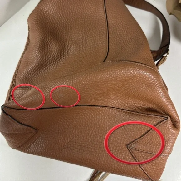 Rebecca Minkoff Leather Unlined Slouchy Hobo With Whipstitch Almond Bag Tassel - Picture 12 of 12